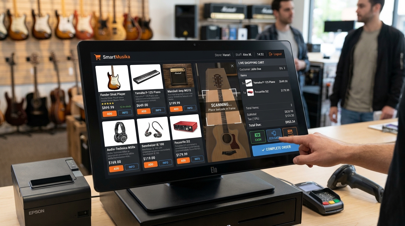 SmartMusika In-Store POS Hardware and Cloud System